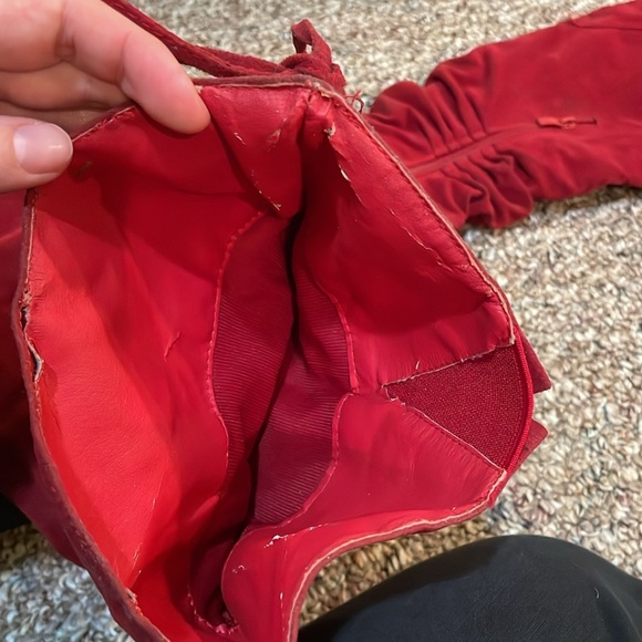 Womens De Blossom Collection Over The Knee Red Heeled Boots - Picture 6 of 9